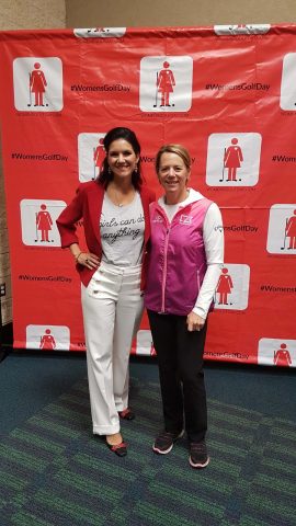 Women's Golf Day Founder Elisa Gaudet & Annika Sorenstam at the launch of the 2018 WGD in Orlando