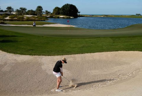 Hull got up and down from the back bunker on the final hole to win the tournament by a stroke