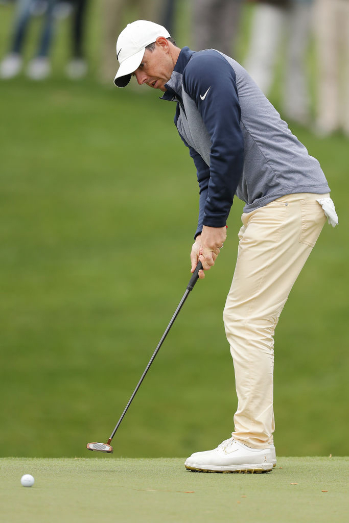 PONTE VEDRA BEACH, FLORIDA - MARCH 17: Rory McIlroy of Northern Ireland putts on the 12th green during the final round of The PLAYERS Championship on The Stadium Course at TPC Sawgrass on March 17, 2019 in Ponte Vedra Beach, Florida. (Photo by Richard Heathcote/Getty Images)